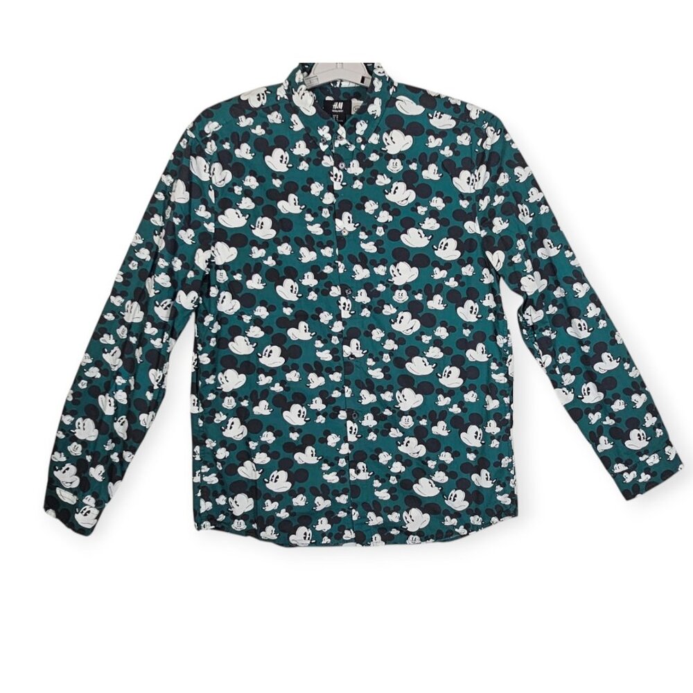 H&M Disney Mickey Mouse Button-Down Shirt - Men's Medium